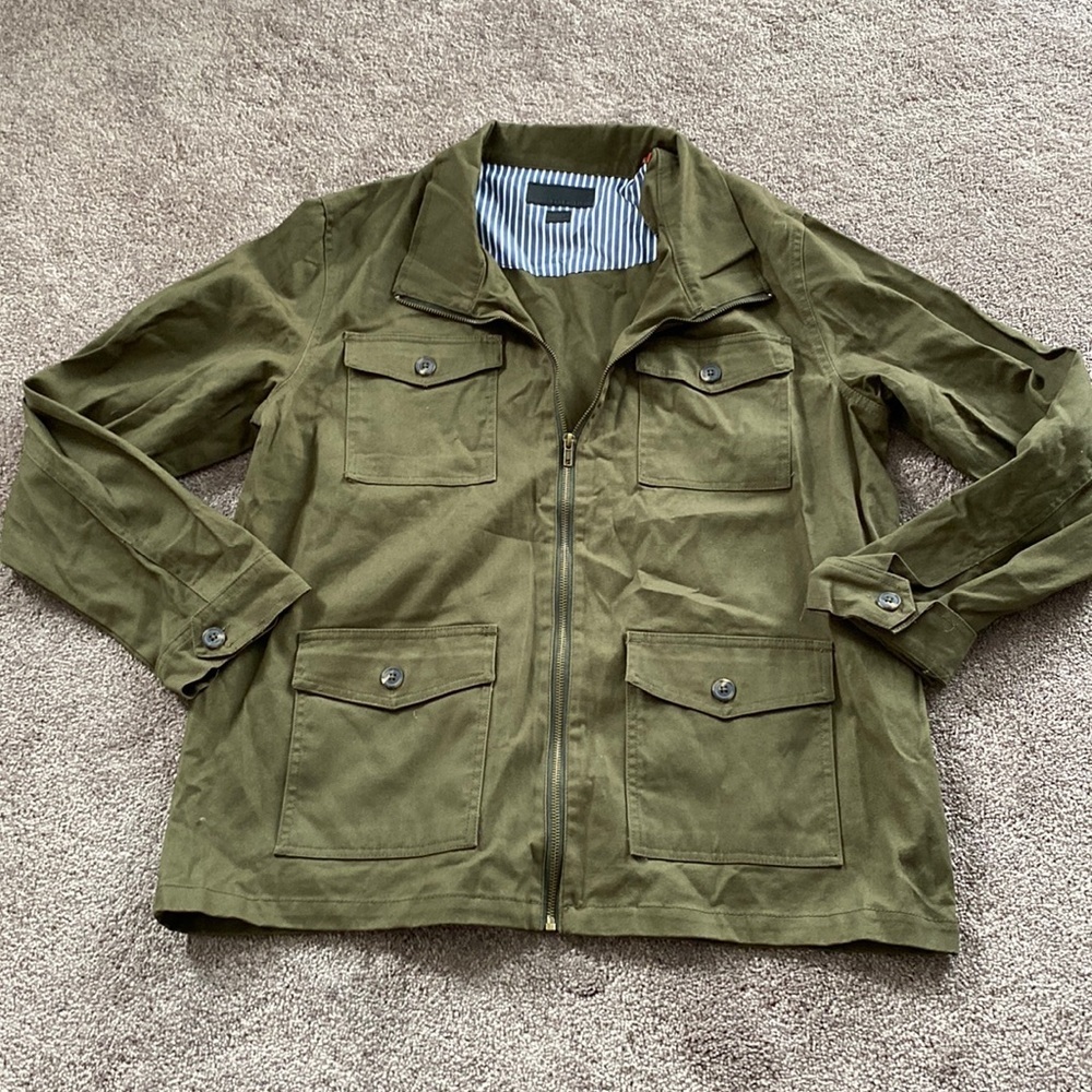 Craft Flow Green Utility Jacket Full Zip Military Style SIZE L